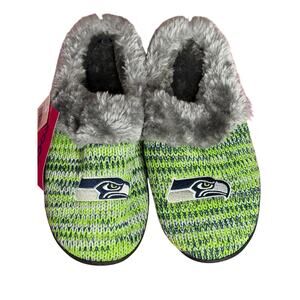 Seattle Seahawks NFL Men’s Knit Slippers by FOCO Sz XL Color Blue w/Green